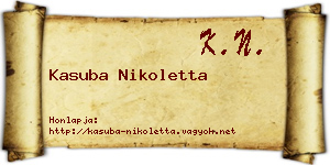Kasuba Nikoletta névjegykártya