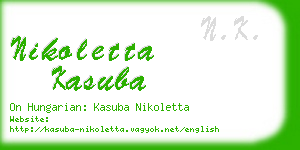 nikoletta kasuba business card